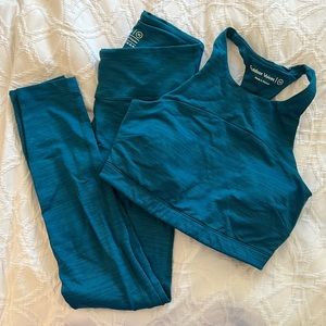 Outdoor voices teal set (xs)